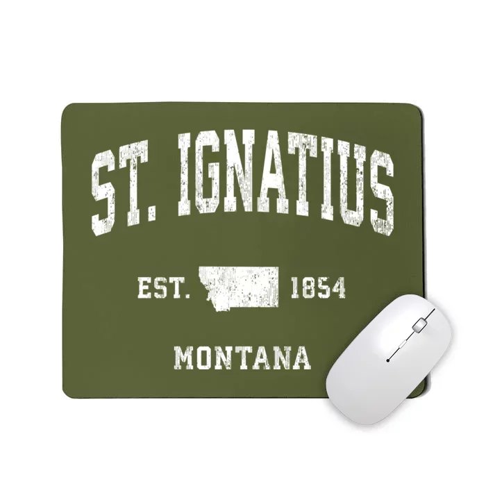 St. Ignatius Montana Mt Vintage Established Athletic Sports Design Mousepad