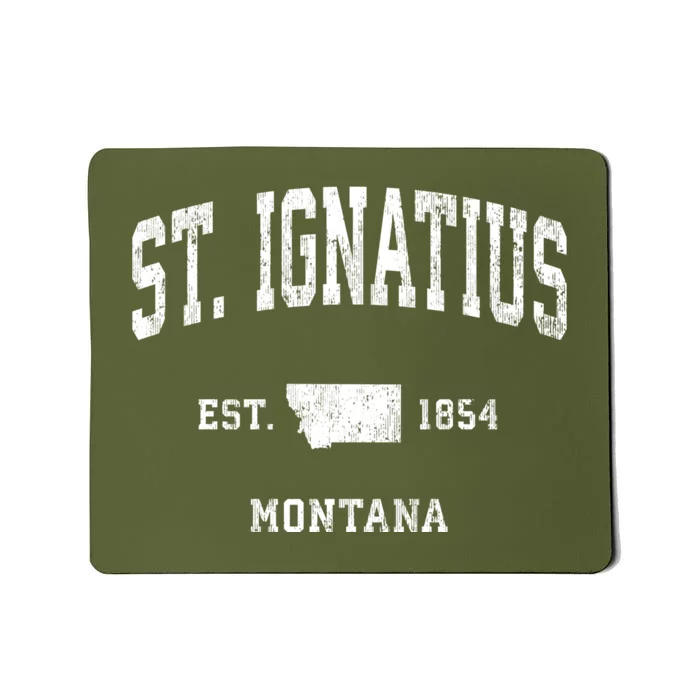 St. Ignatius Montana Mt Vintage Established Athletic Sports Design Mousepad