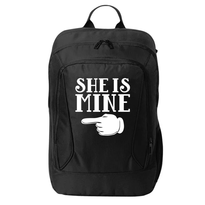 She Is Mine Valentines Couple Valentines Day Gift City Backpack