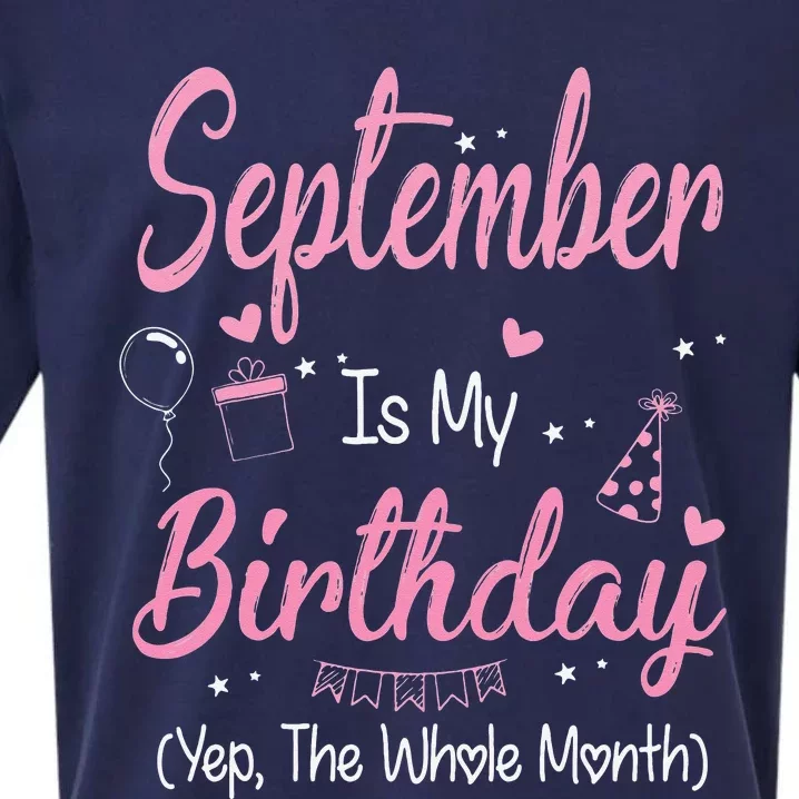 September Is My Birthday Month Yep The Whole Month Gift Sueded Cloud Jersey T-Shirt