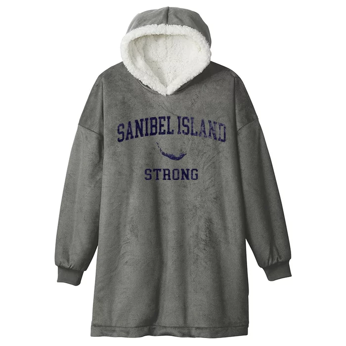 Sanibel Island Map FL Tee Sanibel Island Strong Hooded Wearable Blanket