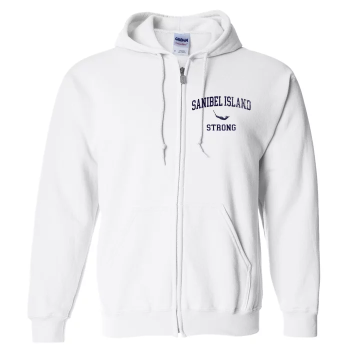 Sanibel Island Map FL Tee Sanibel Island Strong Full Zip Hoodie