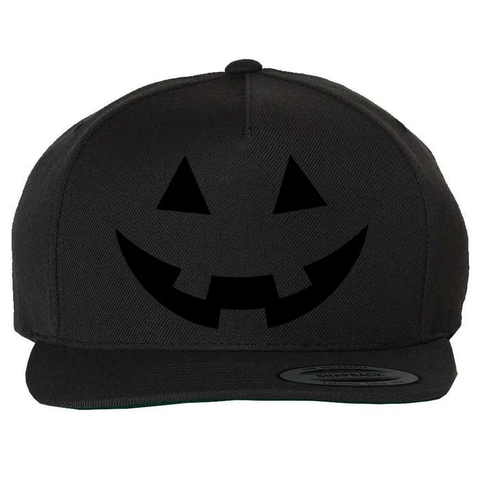 Simple Pumpkin Big Face Wool Snapback Cap