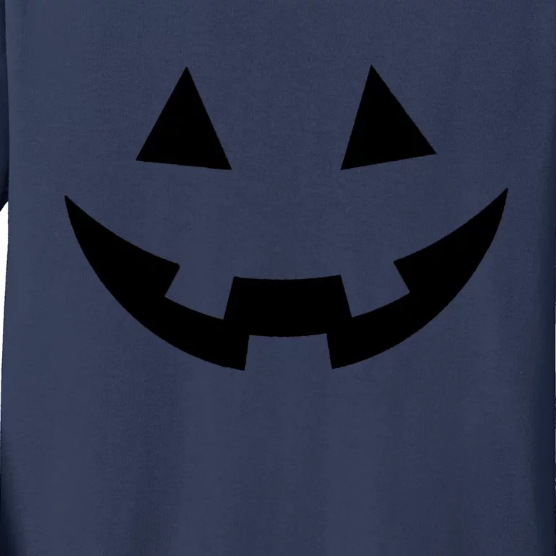 Simple Pumpkin Big Face Kids Long Sleeve Shirt