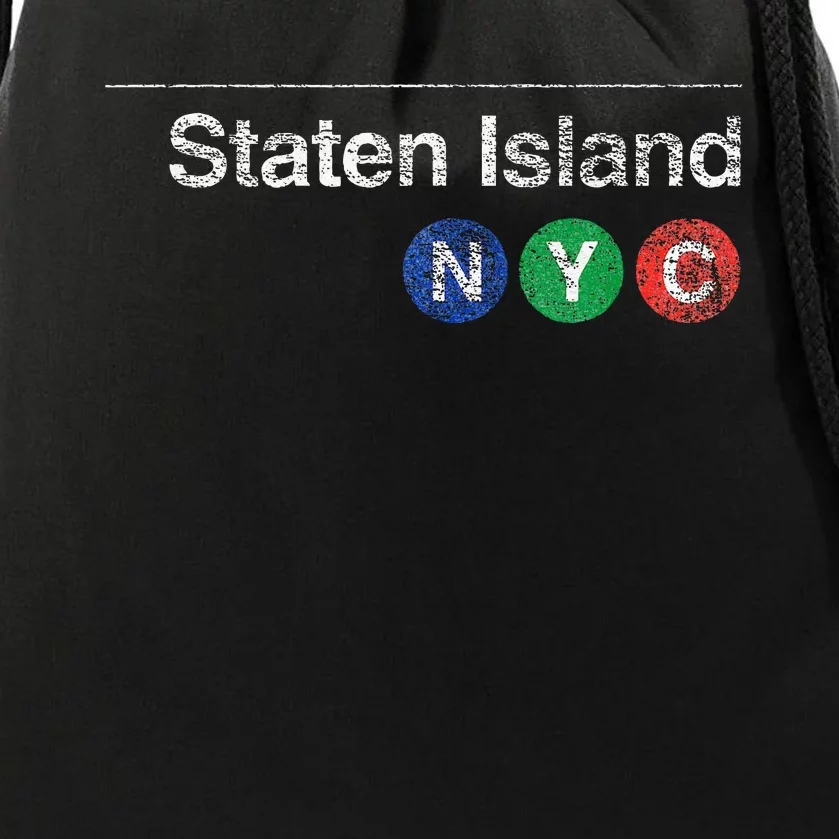 Staten Island New York Nyc Worn Design Drawstring Bag