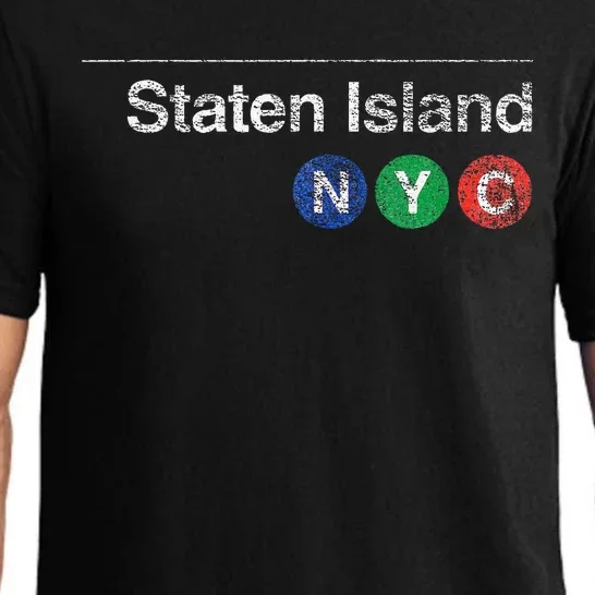 Staten Island New York Nyc Worn Design Pajama Set