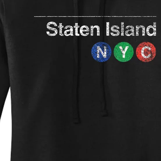 Staten Island New York Nyc Worn Design Women's Pullover Hoodie