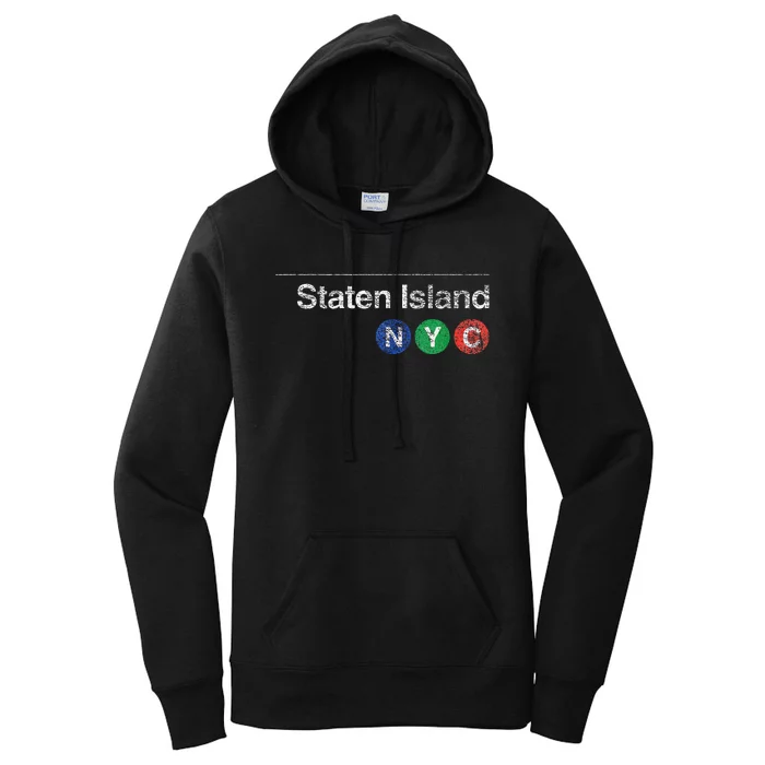 Staten Island New York Nyc Worn Design Women's Pullover Hoodie