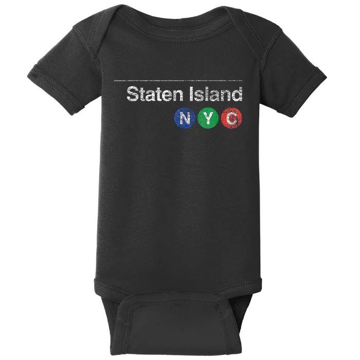 Staten Island New York Nyc Worn Design Baby Bodysuit