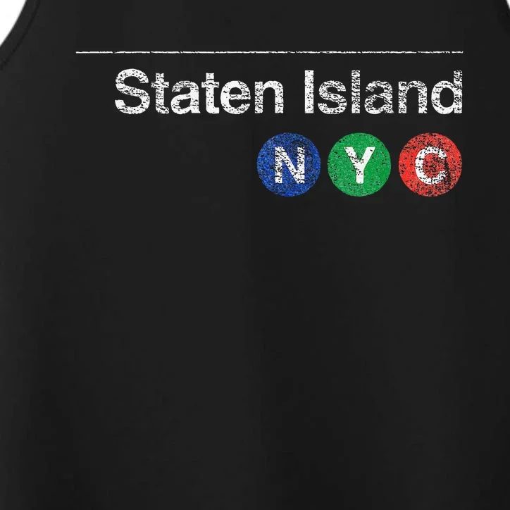 Staten Island New York Nyc Worn Design Performance Tank