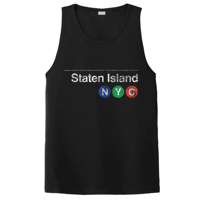 Staten Island New York Nyc Worn Design Performance Tank