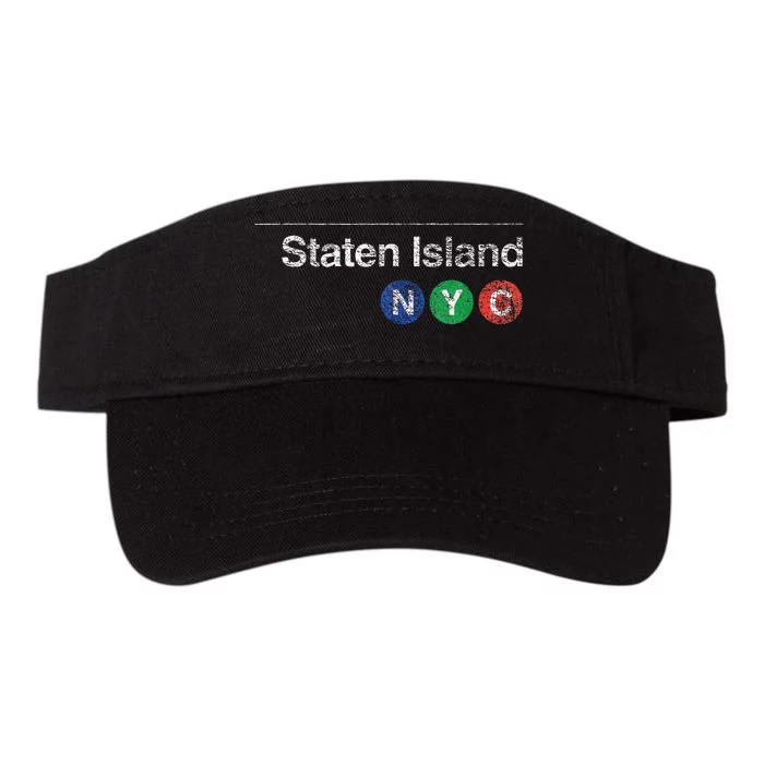 Staten Island New York Nyc Worn Design Valucap Bio-Washed Visor