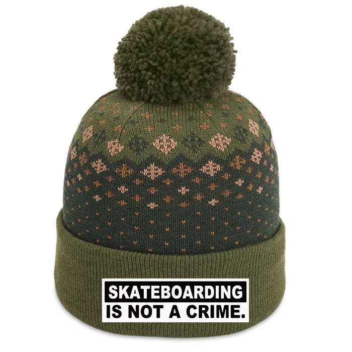 Skateboarding Is Not A Crime Cool Design The Baniff Cuffed Pom Beanie