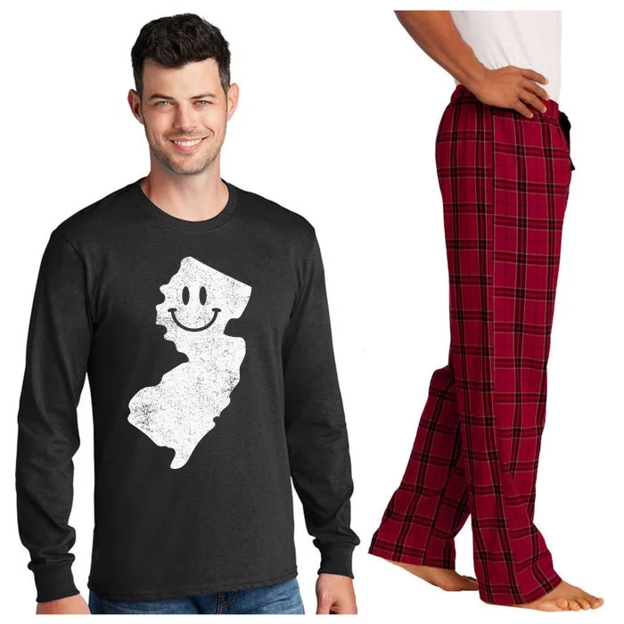 Smiling In Nj – Funny New Jersey Happy Face Long Sleeve Pajama Set