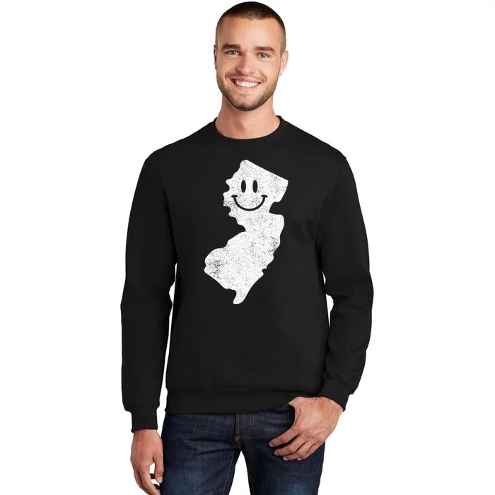 Smiling In Nj – Funny New Jersey Happy Face Tall Sweatshirt