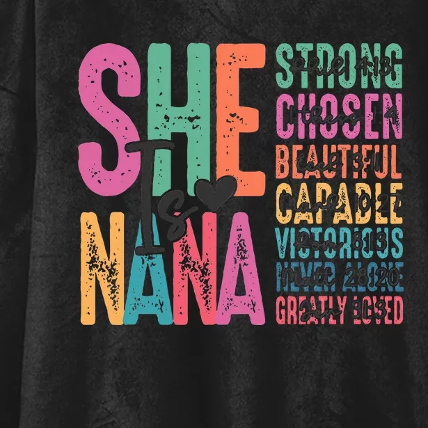 She Is Nana Christian Mothers Day Jesus Nana Religious Hooded Wearable Blanket