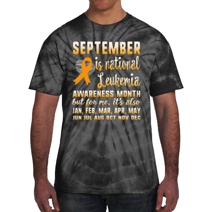 September Is National Leukemia Awareness Month Warrior Gift Tie-Dye T-Shirt