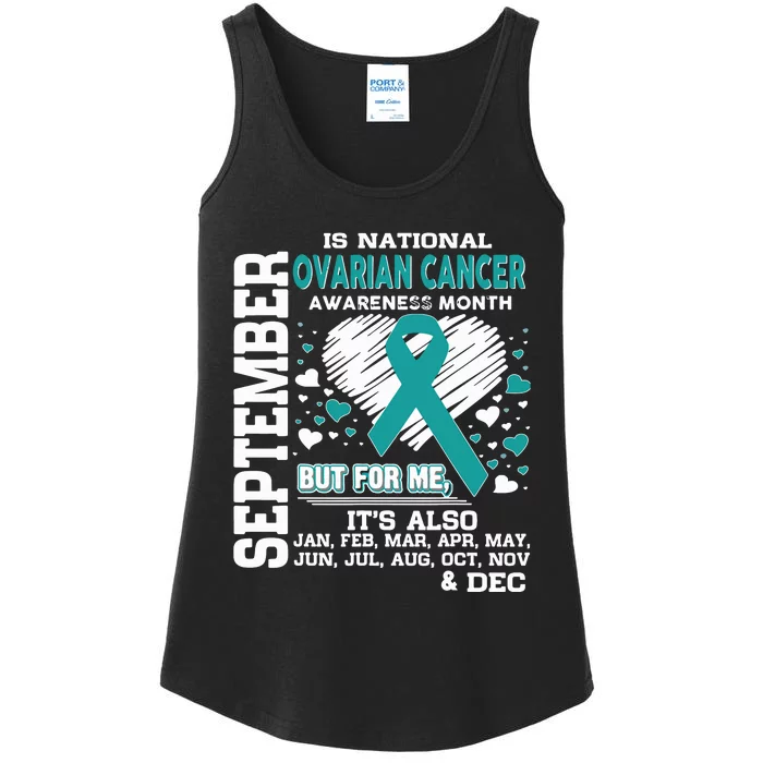 September Is National Ovarian Cancer Awareness Month Ladies Essential Tank