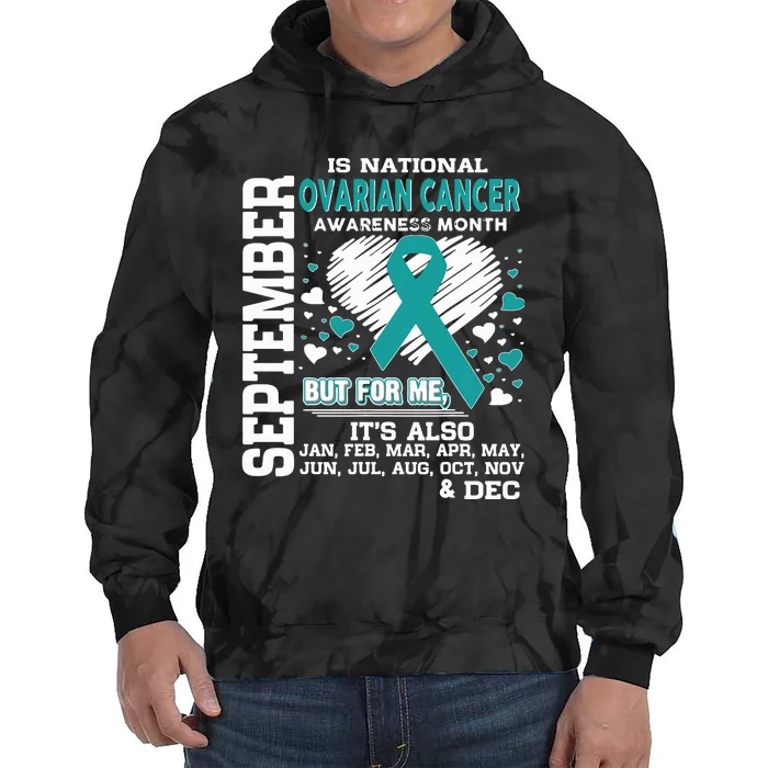 September Is National Ovarian Cancer Awareness Month Tie Dye Hoodie