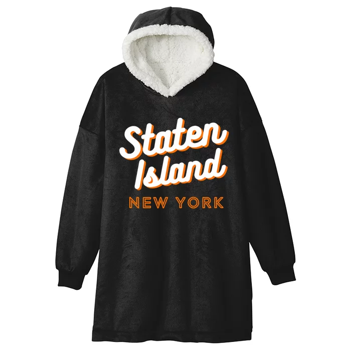 Staten Island Ny Retro Si Ny Hooded Wearable Blanket