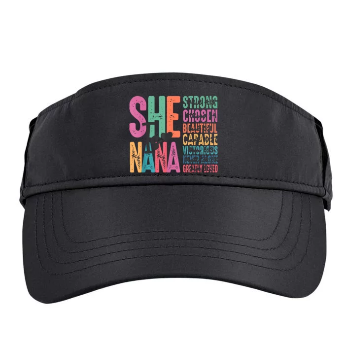 She Is Nana Christian Mothers Day Jesus Nana Religious Adult Drive Performance Visor