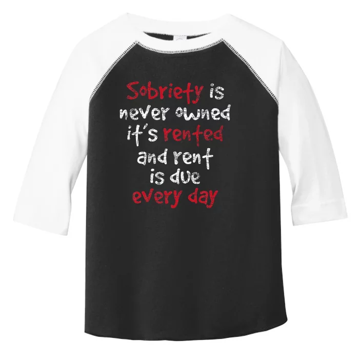 Sobriety Is Never Owned Sobriety Anniversary Sober Aa Na Toddler Fine Jersey T-Shirt