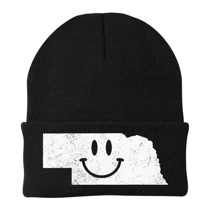 Smiling In NE – Funny Nebraska Happy Face Knit Cap Winter Beanie