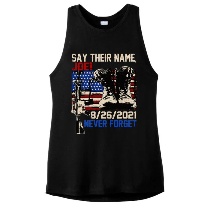 say ir names joe names of fallen soldiers 13 heroes Ladies Tri-Blend Wicking Tank