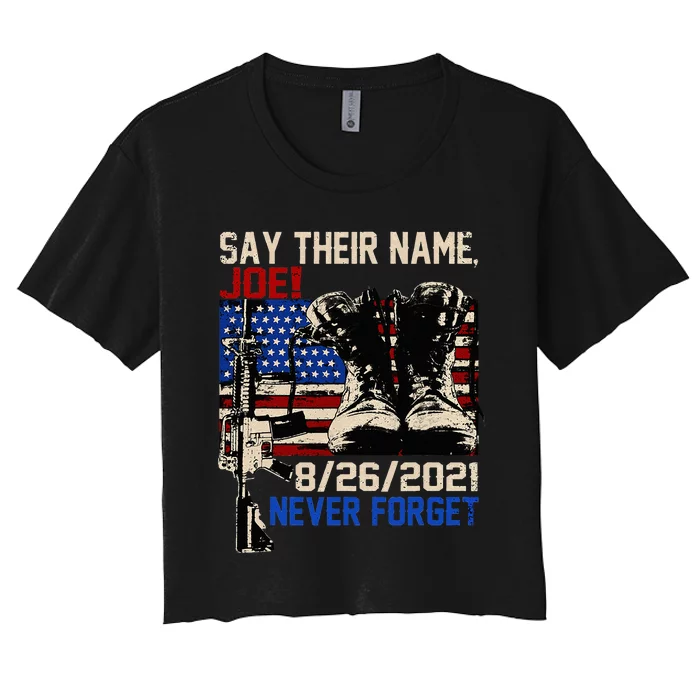 say ir names joe names of fallen soldiers 13 heroes Women's Crop Top Tee