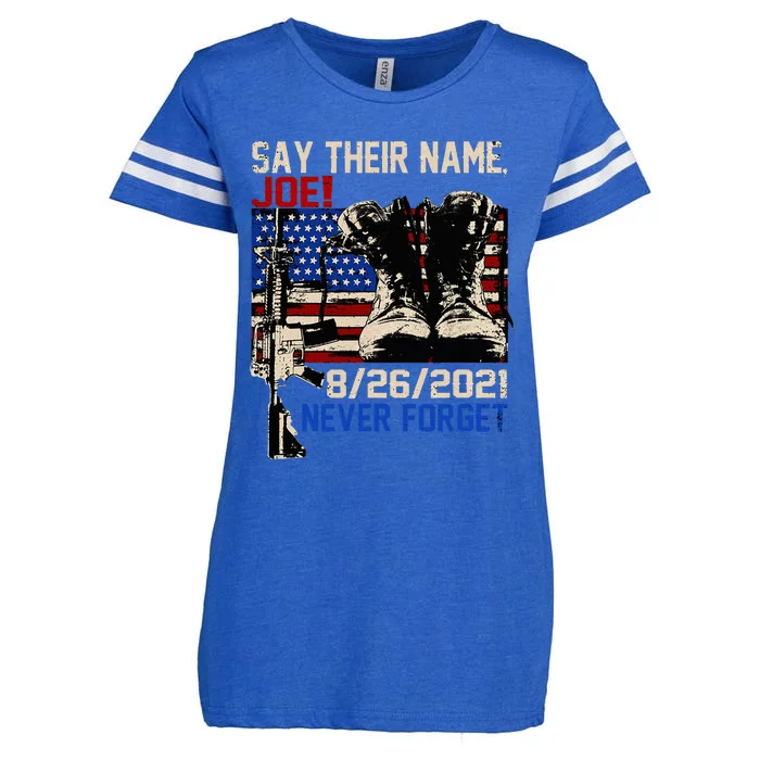 say ir names joe names of fallen soldiers 13 heroes Enza Ladies Jersey Football T-Shirt