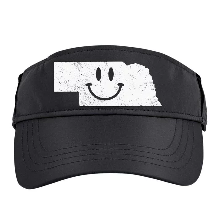 Smiling In NE – Funny Nebraska Happy Face Adult Drive Performance Visor