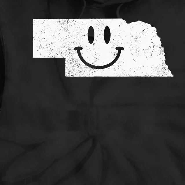 Smiling In NE – Funny Nebraska Happy Face Tie Dye Hoodie