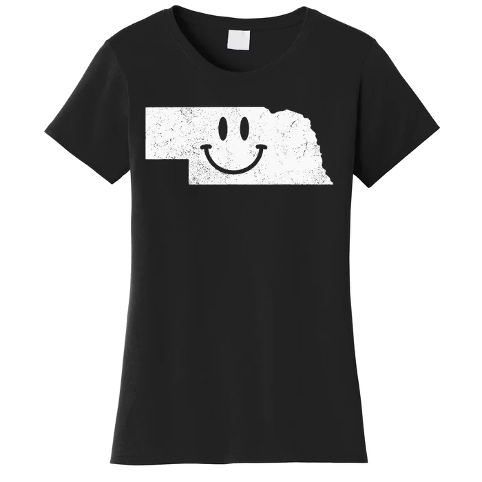 Smiling In NE – Funny Nebraska Happy Face Women's T-Shirt