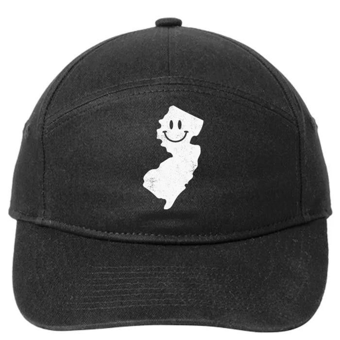 Smiling In NJ – Funny New Jersey Happy Face 7-Panel Snapback Hat