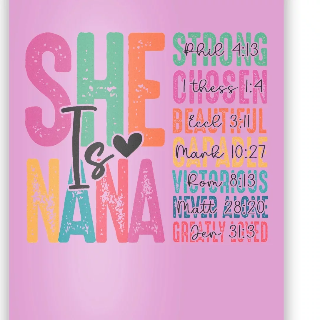 She Is Nana Christian Mothers Day Jesus Nana Religious Poster