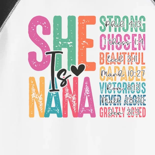 She Is Nana Christian Mothers Day Jesus Nana Religious Toddler Fine Jersey T-Shirt