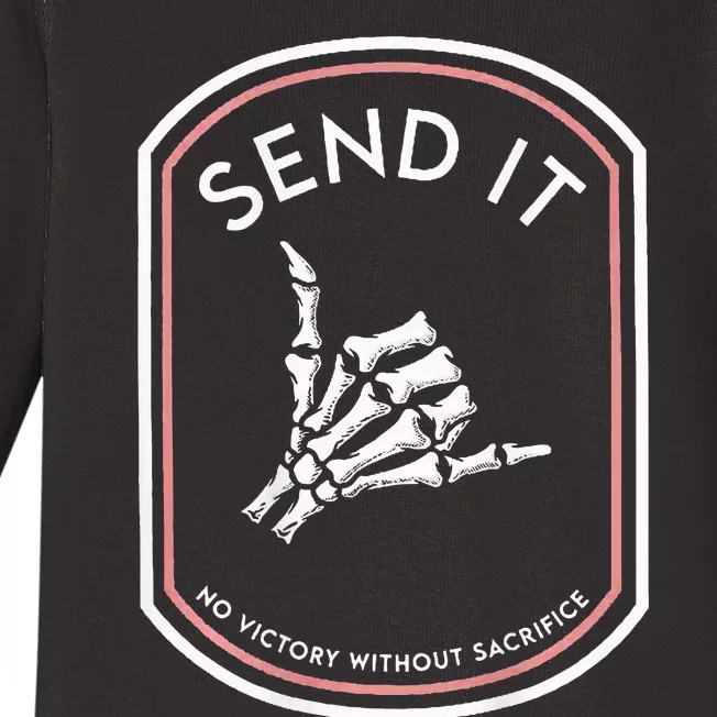 Send It No Victory Without Sacrifice (on back) Baby Long Sleeve Bodysuit