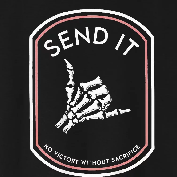 Send It No Victory Without Sacrifice (on back) Women's Crop Top Tee