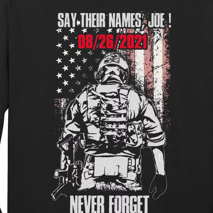 Say Ir Names Joe Names Of Fallen Soldiers 13 Heroes Tall Long Sleeve T-Shirt