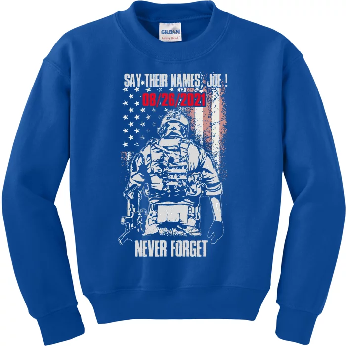 Say Ir Names Joe Names Of Fallen Soldiers 13 Heroes Kids Sweatshirt