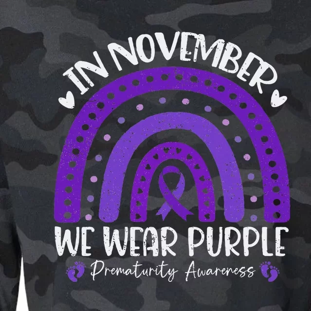 Support In November We Wear Purple Cropped Pullover Crew