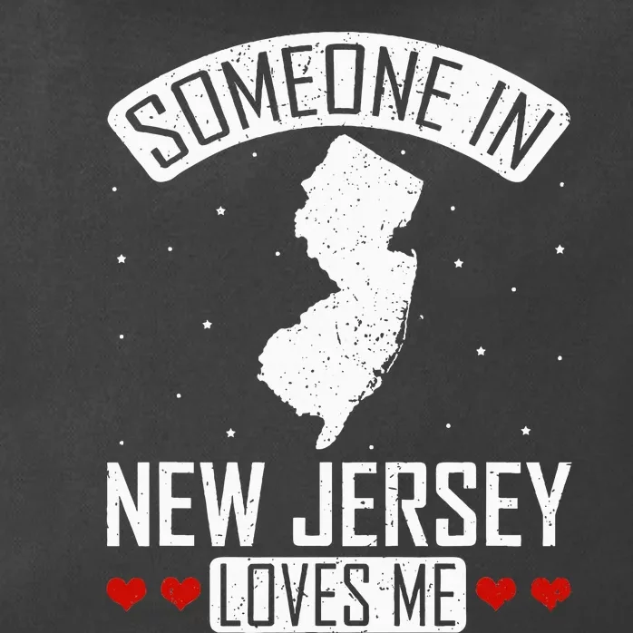 Someone In New Jersey Loves Me Nj State Souvenir Gift Zip Tote Bag