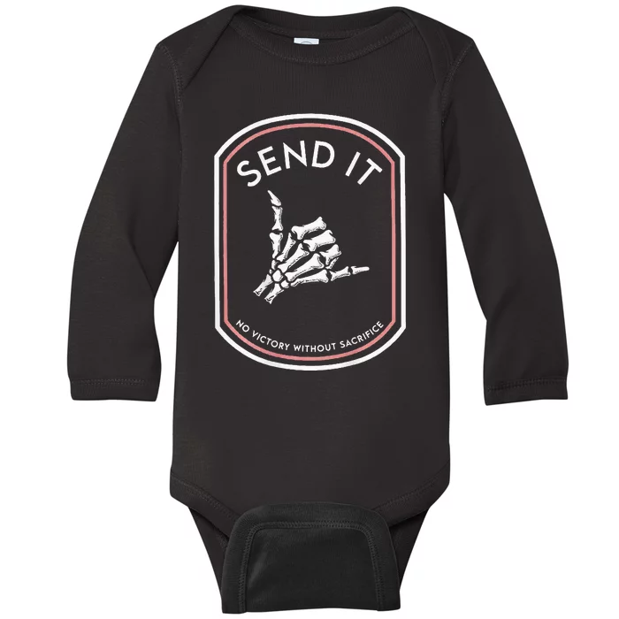 Send It No Victory Without Sacrifice Baby Long Sleeve Bodysuit