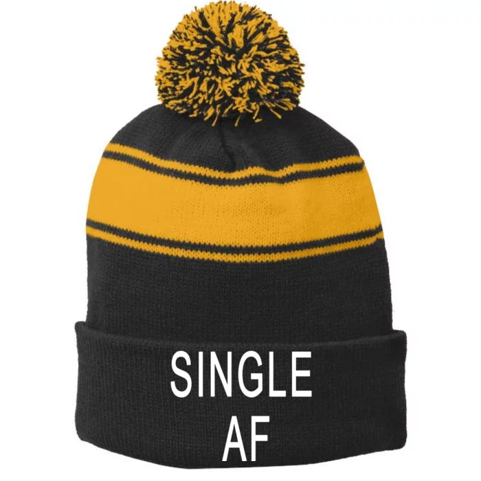 Single AF Stripe Pom Pom Beanie