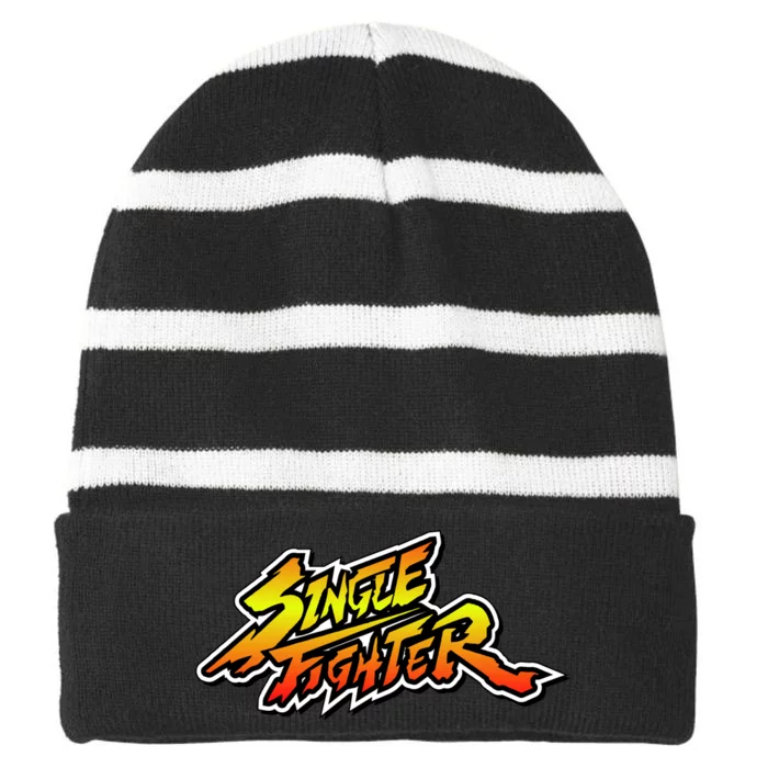 Single Fighter Striped Beanie with Solid Band