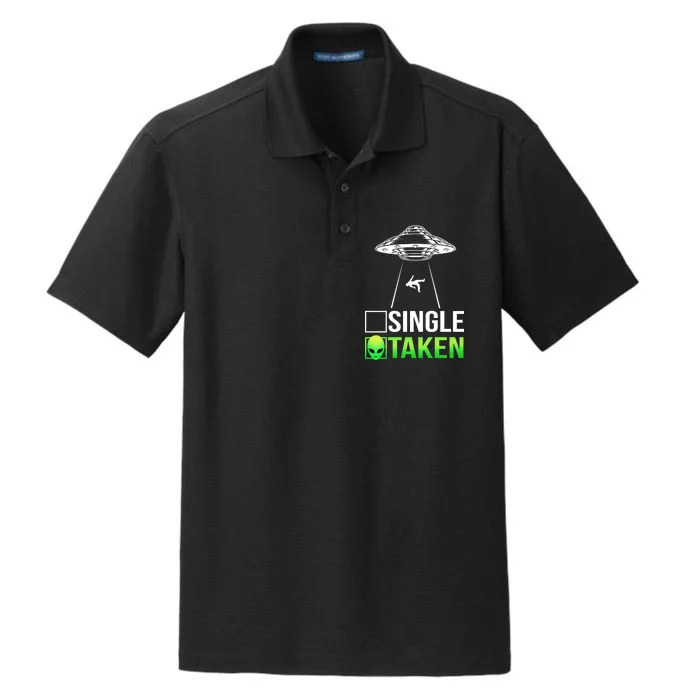 Single Or Taken Alien Valentines Day Dry Zone Grid Performance Polo