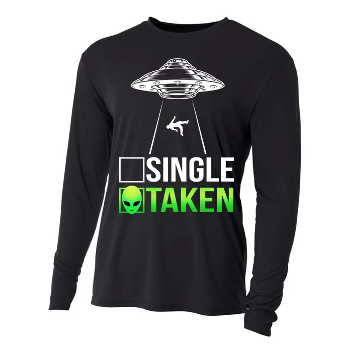 Single Or Taken Alien Valentines Day Cooling Performance Long Sleeve Crew