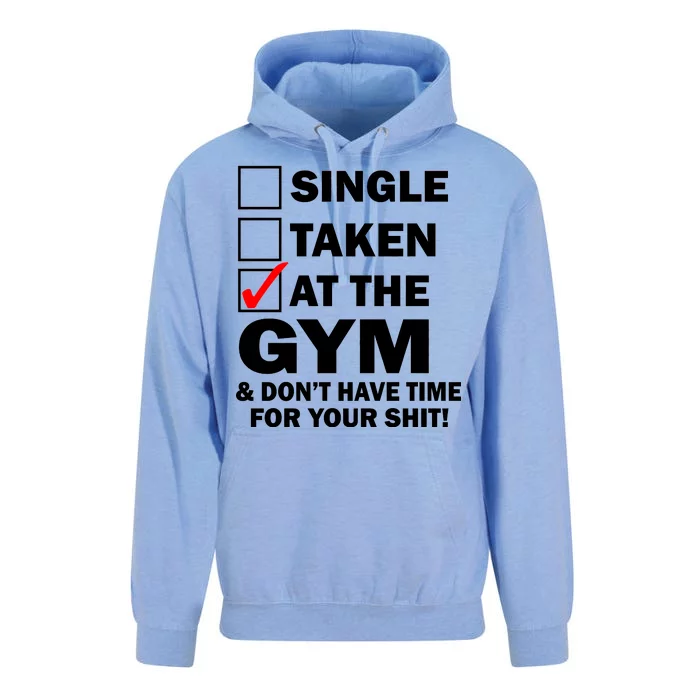 Single Taken At The Gym Unisex Surf Hoodie