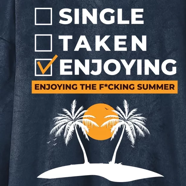 Single Taken Enjoying Summer Hooded Wearable Blanket