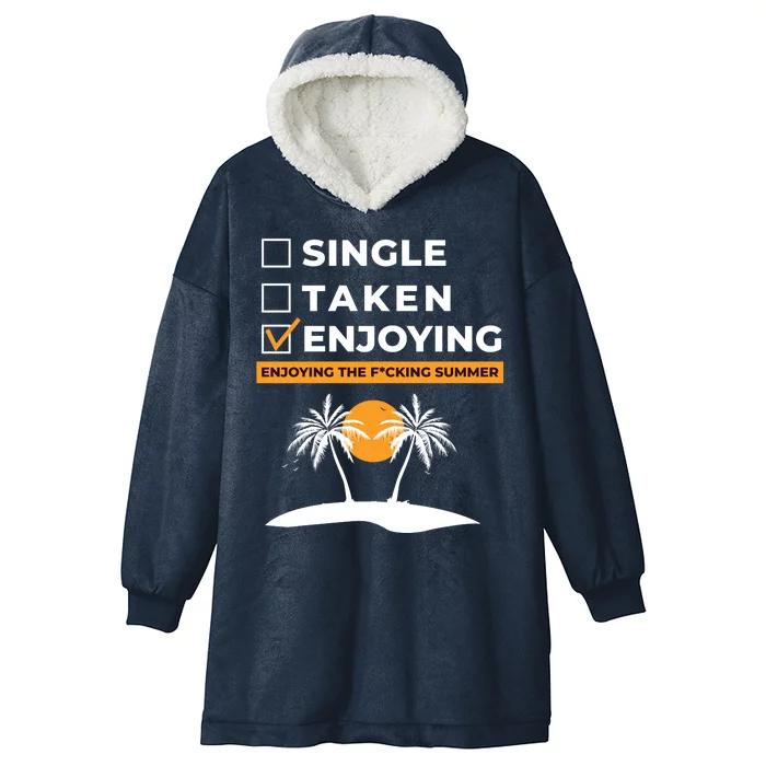 Single Taken Enjoying Summer Hooded Wearable Blanket